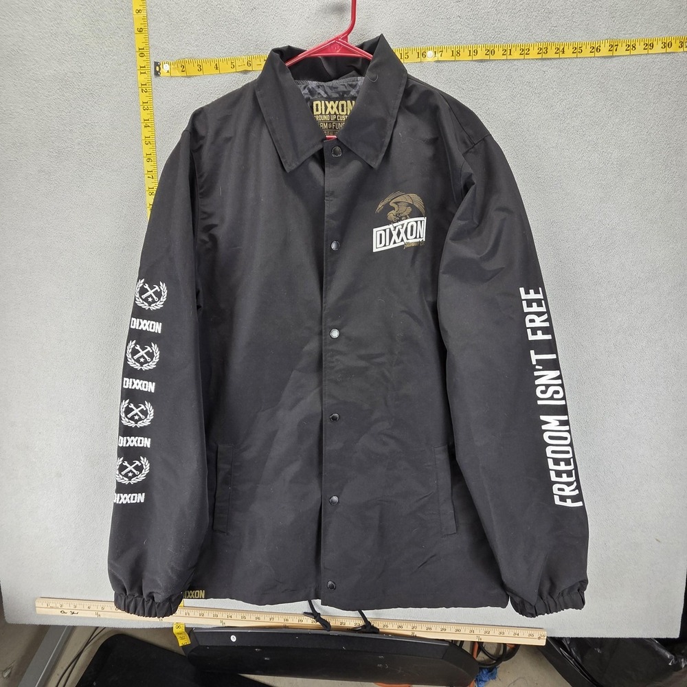 Dixxon Jacket Mens Large Black Tall Ground‎ Up Customs Snap Button Freedom